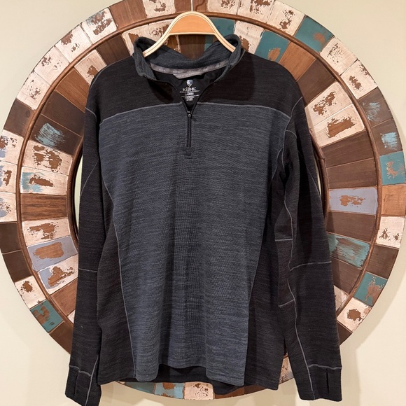 KUHL - Ryzer Quarter-Zip Sweater - Men's Large - Black/Koal - Like New - Picture 1 of 4